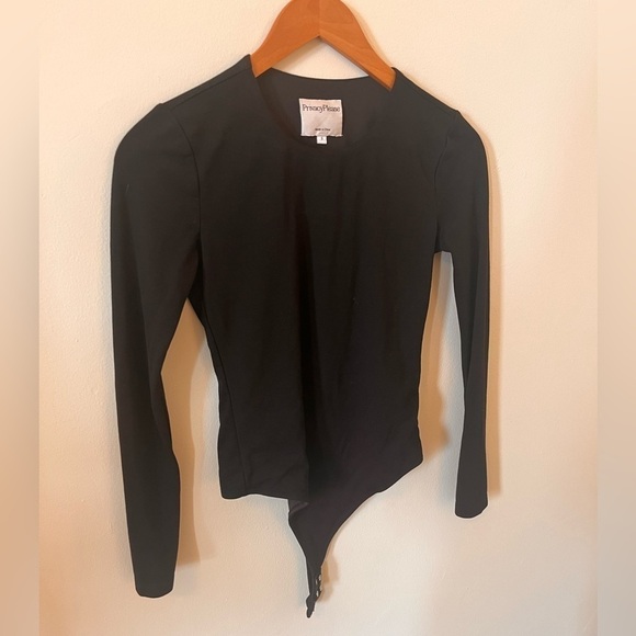 Privacy Please Long Sleeve Bodysuit Black Small - Picture 4 of 7